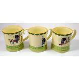 Three Carlton Ware Dutch Doll mugs