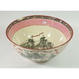 A Sunderland lustre ships bowl by James Leech - repaired