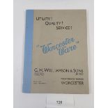 A Worcester Ware Catalogue, 1937 - G H Williamson & Sons Ltd, Provident Works, Worcester