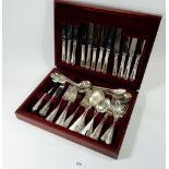 A Sheffield silver plated cutlery service - six place settings in fitted case