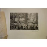 A print of George VI coronation with key by W M Doig - unframed