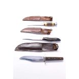 Three sheath knives: J. Nowill & Sons; William Rodgers; Taylor, Sheffield