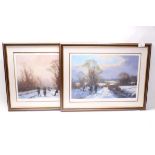 Pair of framed and glazed coloured Game Shooting limited edition prints signed by John Trickett,