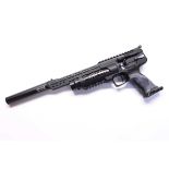 .177 Weihrauch HW44 pre charged air pistol, fitted silencer, rotary magazine, no. 700807Condition