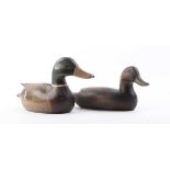 Wooden Mallard decoy, and one other duck decoy