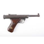 An early Haenel 4.5mm Model 27 or 28 break action air pistol, original open sights, the body