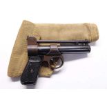 .177 (smooth) Webley Junior air pistol, chequered grips, no. 2646, in canvas holster