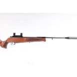 Ⓕ (S1) .22 Theoben Eliminator break action gas-ram FAC air rifle, fitted Vortex silencer, rail