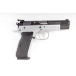 Ⓕ (S5) .45ACP Tanfoglio semiautomatic pistol, adjustable sights, rubber grips, no. V01625, in