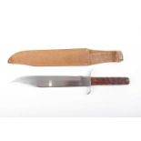 'Tennessee Toothpick' sheath knife, 10 ins blade, slab grips, with sheath