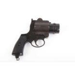 Ⓕ (S1) 1½ ins Webley & Scott No.4 Mk1 flare pistol, no. C1091 [WWII: Commonly used by the RAF -