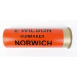 A good quality reproduction cartridge sign for E. Wilson (Gunmaker) Norwich, length 24½ ins