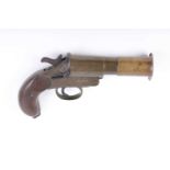 Ⓕ (S1) 1 ins brass flare pistol with swamped muzzle, wood grips, no. 80517