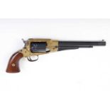 Ⓕ (S1) .44 Pietta Remington black powder percussion revolver, 8 ins octagonal barrel, brass frame, 6