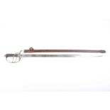 British 1822 Pattern Light Cavalry officer's sword, 32 ins fullered blade, etched Royal Artillery