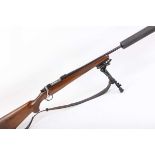 Ⓕ (S1) .22-250 Ruger M77 Mark II bolt-action rifle, 20 ins barrel with T8 over-barrel moderator