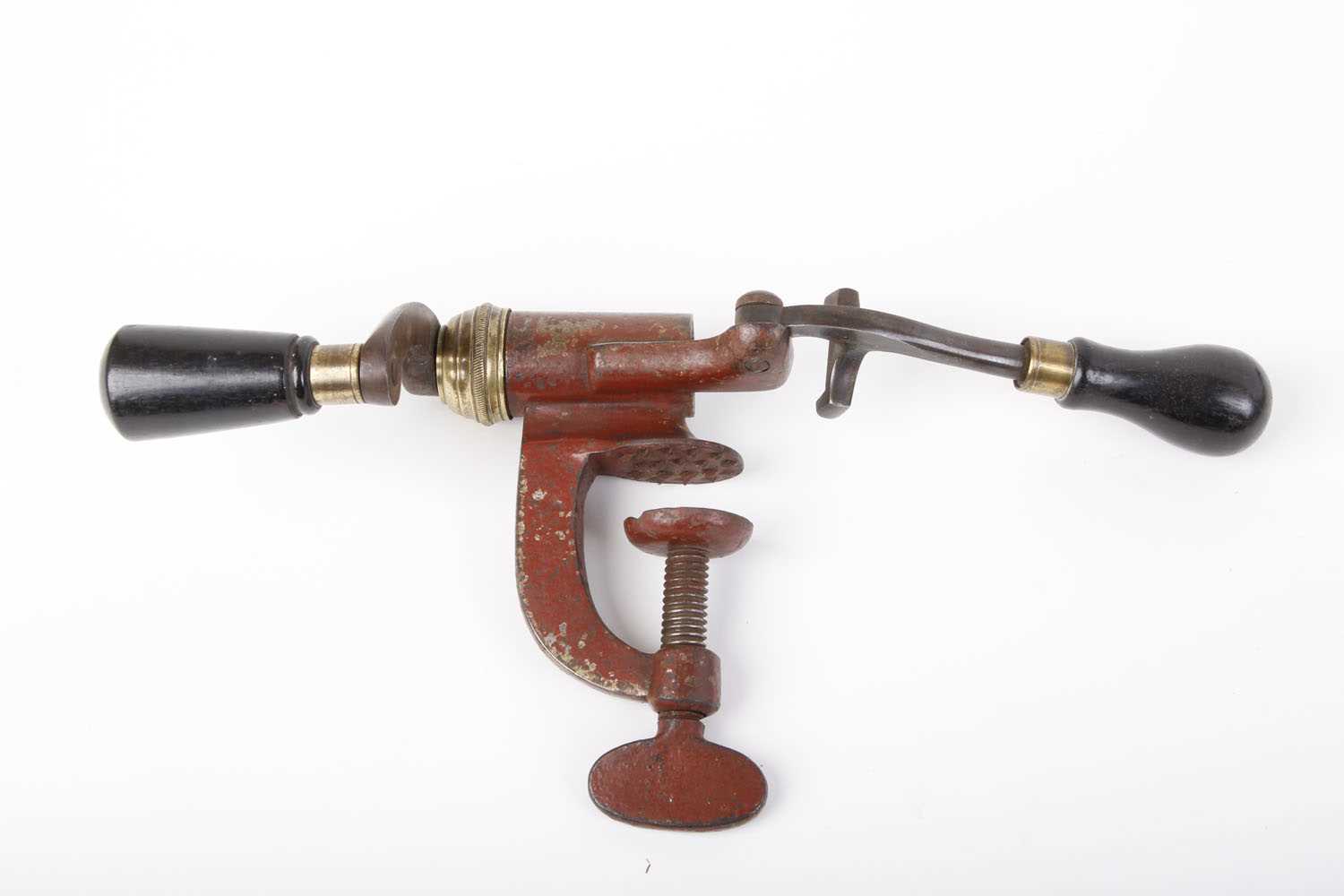 Two brass and steel red painted roll turn over machines by G & J W Hawksley - Image 3 of 3