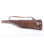 A leather leg o' mutton gun case for up to 30 ins barrels