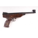 4.5mm Weihrauch HW70 break barrel air pistol, hooded foresight, notch rear sight, no. 007936