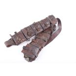 Two leather 5-pouch ammunition bandoliers