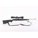Ⓕ (S1) .22 Ruger 10/22 semi automatic carbine, 19½ ins screw cut barrel (capped), two 10 shot rotary