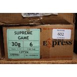 Ⓕ (S2) 250 x 12 bore Lyalvale Supreme Game 30gr No.6 shot fibre wad cartridges