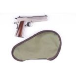 .177 Colt (Umarex) Government 1911 A1 Co2 repeating air pistol, rotary magazine, nickel finish, wood