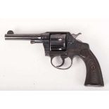 Ⓕ (S5) .38 Colt Police Positive, double action revolver, 4 ins barrel, half round foresight, notch