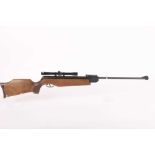 .22 Gamo Magnum break barrel air rifle, open sights and mounted 4 x 20 scope, Monte Carlo stock with