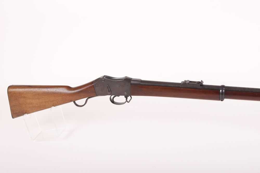(S58) .577-450 Martini-Henry two-band rifle, 33 ins fullstocked barrel (good bore) with blade and - Image 5 of 13