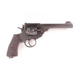 Ⓕ (S5) .455 Webley Mark VI double action service revolver, 6 ins barrel with raised blade sight, 6