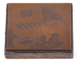 Original vintage Gallyon & Sons advertising copper printing plate