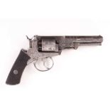 (S58) .376 Percussion closed frame revolver, possibly after John Adams patent, 4¼ ins octagonal