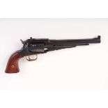 Ⓕ (S1) .44 Pietta Remington percussion black powder revolver, 8 ins octagonal barrel with target