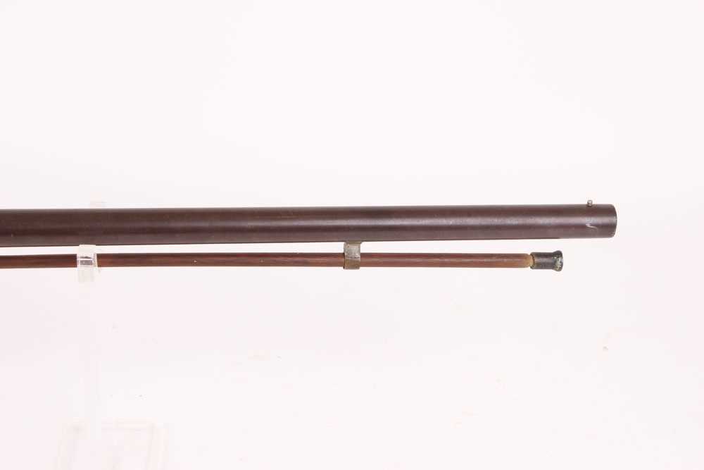 (S58) 12 bore English percussion sporting gun, 30 ins part-octagonal barrel, half stocked with - Image 4 of 6