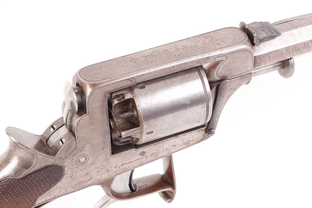 (S58) 32 bore William Tranter's Patent Double Trigger Percussion Revolving Rifle, 21 ins brown - Image 2 of 13