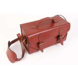 Red leather rigid cartridge bag, 250 capacity