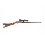 Ⓕ (S1) .22 FN (short) Browning semi automatic take-down rifle, 19 ins barrel threaded for