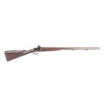 (S58) 12 bore double percussion sporting gun by Smith, 27 ins brown damascus twist barrels (London
