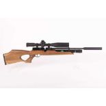 .177 Weihrauch HW 100 pre-charged multi-shot air rifle, fitted moderator, mounted 10 x 44 IRS MTC
