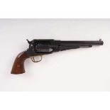 Ⓕ (S1) .44 Pietta Remington percussion black powder revolver, 8 ins octagonal sighted barrel with