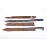 'Snake Brand' machete, 20½ ins blade by Samuel Kitchin, Sheffield, slab grips, in sheath; 'Endure'