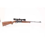 Ⓕ (S1) .22 Anschutz 525 semi automatic rifle, 23 ins capped screw cut barrel (magazine missing),