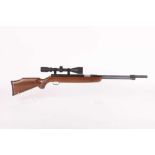 .22 Weihrauch HW 77K underlever air rifle, fitted moderator, mounted 3-9 x 50IR Hawke Eclipse scope,