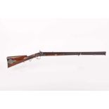 (S58) .65 Collins Belted Ball Percussion Rifle, 29½ ins octagonal damascus barrel inscribed