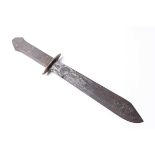 A large clip-point bowie knife, 10½ ins blade, wood grips