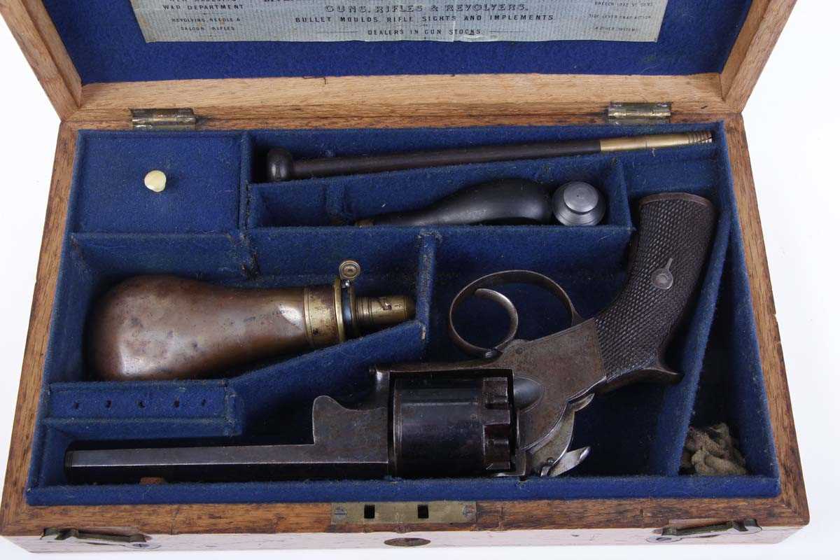 (S58) Cased .400 Webley Percussion Revolver, 4¾ ins octagonal barrel with bead foresight, Birmingham - Image 15 of 39
