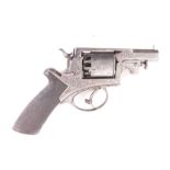 (S58) 54 bore Tranter's Patent Percussion Closed Frame Double Action Revolver, 2¾ ins octagonal