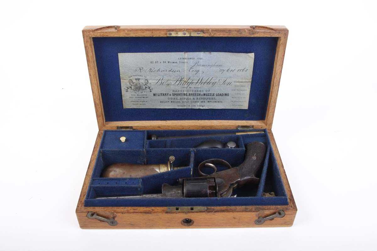 (S58) Cased .400 Webley Percussion Revolver, 4¾ ins octagonal barrel with bead foresight, Birmingham - Image 14 of 39