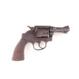 Ⓕ (S5) .38 Smith & Wesson double action 6 shot revolver, 3 ins barrel with blade sight, fluted